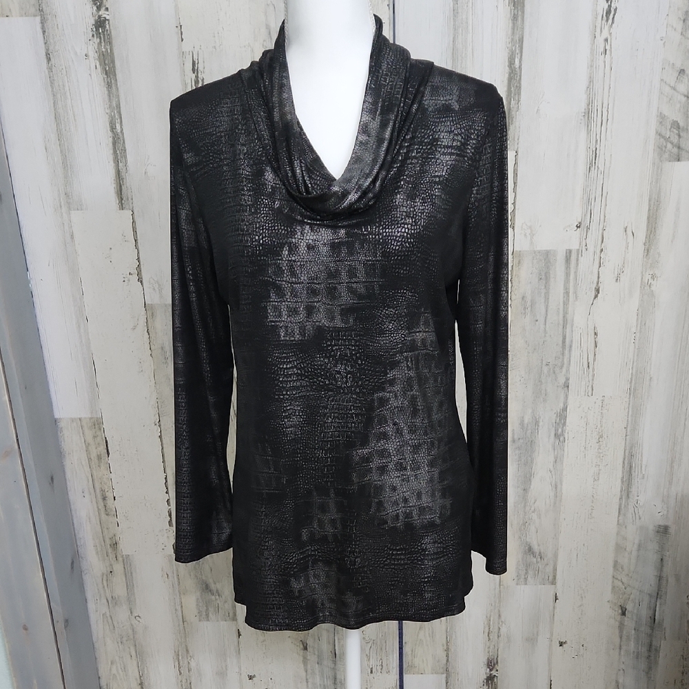 Elegant Black Cowl Neck Blouse